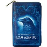 Well Read Edgar Allan Poe buchinspiriertes Portemonnaie mit Rundum-Reißverschluss für Literaturliebhaber Veganes Kunstleder Clutch Geldbörse Damen