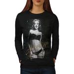 Wellcoda Marilyn Monroe Berühmtheit Frau Langarm T-Shirt Feminin Lässiges Design