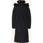 Schwarze Gesteppte Wellensteyn Damensteppmäntel aus Kunstfell mit Kapuze Größe XS für den für den Winter 