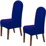Blaue Stuhlhussen aus Polyester maschinenwaschbar 2-teilig 