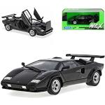 Schwarze Welly Lamborghini Countach Modellautos & Spielzeugautos aus Metall 