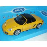 Gelbe Welly Porsche Boxster Spielzeug Cabrios aus Metall 