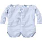Hellblaue Gestreifte Langärmelige Wellyou Kinderlangarmbodys aus Baumwolle maschinenwaschbar für Babys Größe 110 2-teilig 