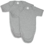 Graue Melierte Kurzärmelige Wellyou Kinderkurzarmbodys aus Baumwolle für Babys Größe 122 2-teilig 