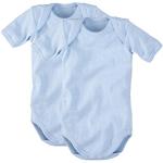 Reduzierte Hellblaue Kurzärmelige Wellyou Kinderkurzarmbodys aus Baumwolle für Babys Größe 86 2-teilig 