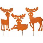 Weltbild Hirsch Tierfiguren für den Garten mit Tiermotiv aus Edelrost wetterfest 3-teilig 