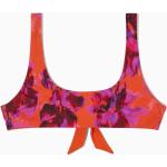Orange Blumenmuster COS Bikini-Tops aus Polyamid für Damen Größe M 