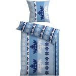 Blaue Kinzler Bettwäsche Sets & Bettwäsche Garnituren mit Weihnachts-Motiv 2-teilig 