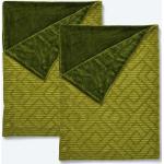 Olivgrüne Bio Decken in Übergrößen aus Textil maschinenwaschbar 2-teilig 
