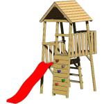 Rote Nachhaltige Holzspieltürme & Holzstelzenhäuser mit Rutsche 