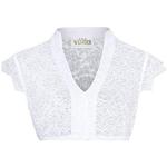 Weiße Sexy Wenger Austrian Style Stehkragen Transparente Blusen & durchsichtige Blusen durchsichtig aus Spitze für Damen Größe S 