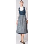 Petrolfarbene Elegante Ärmellose Wenger Austrian Style Midi Sommerkleider mit Knopf aus Baumwolle für Damen Größe S 