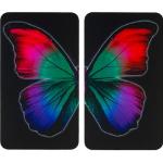Schwarze WENKO Herdabdeckplatten mit Schmetterlingsmotiv 