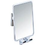 Silberne Moderne WENKO Quadro Schminkspiegel & Kosmetikspiegel aus Stahl selbstklebend 