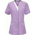 WENZHOU Damen Uniformen Nurse Schlupfkasack Kurz Kasack Tops T-Shirt Krankenhaus Schlupfhemd Krankenschwester Kleidung Working Einfarbige Taschenbluse Berufsbekleidung für Damen Pflege