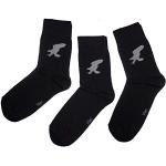 Schwarze Business Weri Spezials Thermo-Socken mit Vogel-Motiv aus Angora für Herren Größe 43 3-teilig 