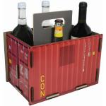 WERKHAUS® Flaschenkorb »Werkhaus - Sixpack "Container" Rot Flaschenträger Flaschenkorb Holz CO1502«