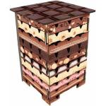 Schokoladenbraune Werkhaus Nachhaltige Blumenhocker & Blumentische aus Holz Höhe 0-50cm 