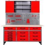 Rote Ondis24 Werkstattmöbel aus Buche mit Schublade 