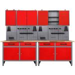 Rote Moderne Ondis24 Werkzeugschränke aus Buche Breite 100-150cm, Höhe 50-100cm, Tiefe 0-50cm 