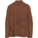 Reduzierte Braune Unifarbene WERNER CHRIST Maxi Nachhaltige Lange Lederjacken mit Knopf für Herren Übergrößen für den für den Herbst 