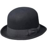 Schwarze Unifarbene Elegante Melonen-Hüte aus Wolle Handwäsche für Herren 