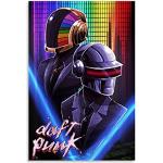 WERTF Hip Hop Rock Star Poster Elektronische Musik Band Daft Punk Poster Dekorative Malerei Leinwand Wandkunst Wohnzimmer Poster Schlafzimmer Gemälde 60 x 90 cm
