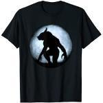 Werwolf und blauer leuchtender Vollmond T-Shirt