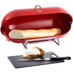 Rote Retro Wesco Breadboy Ovale Brotkästen mit Schneidebrett aus Metall 