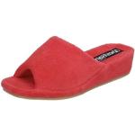 Rote Josef Seibel Damenpantoffeln & Damenschlappen in Komfortweite aus Frottee mit herausnehmbarem Fußbett Größe 41,5 