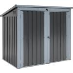 Anthrazitfarbene Moderne 2er-Mülltonnenboxen 201l - 300l verzinkt aus Stahl wetterfest 