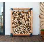 Braune Nachhaltige Holzunterstände pulverbeschichtet aus Massivholz 
