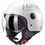 Westt Motorradhelm »Classic«, Rollerhelm mit Visier im Vintage Stil - Jet Helm Junge mit höchsten Sicherheitsstandards, weiß