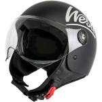 Westt Motorradhelm »Classic«, Rollerhelm mit Visier im Vintage Stil - Jet Helm Junge mit höchsten Sicherheitsstandards, schwarz