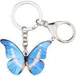WEVENI Cute Butterfly Schlüsselanhänger Acryl Schmetterling Schlüsselring Tasche Auto Zubehör Geschenke für Frauen Mädchen (Blau)