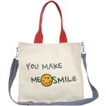 Weiße Emoji Smiley Tote Bags & Henkeltaschen mit Reißverschluss für Herren 
