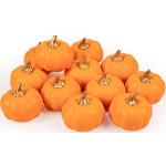 Orange Retro Runde Kunstblumen mit Halloween-Motiv 12-teilig 