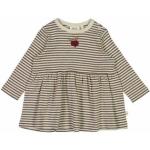 Braune Bestickte Casual Wheat Rundhals-Ausschnitt Jerseykleider für Kinder mit Knopf aus Jersey für Babys Größe 92 
