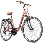 breluxx Cityrad »28 Zoll ALU Damenfahrrad Trekking Elegance bronze, Citybike«, 21 Gang Shimano Tourney Schaltwerk, Kettenschaltung, bunt