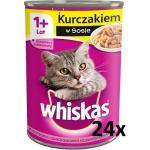 WHISKAS Nasses Katzenfutter für Erwachsene mit Hühnchen in Sauce 24x400g