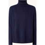 Dunkelblaue Unifarbene Oversize Whistles Rollkragen Kaschmir-Pullover für Damen Größe XS für den für den Herbst 