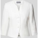 Offwhitefarbene Unifarbene White Label Mini V-Ausschnitt Kurzblazer aus Leinen für Damen Größe L 