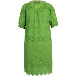 Grüne White Label Rundhals-Ausschnitt Rüschenkleider mit Rüschen aus Baumwolle für Damen Größe S 