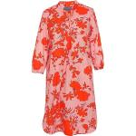 Reduzierte Orange Blumenmuster White Label Midi V-Ausschnitt Midikleider & knielange Kleider aus Baumwolle für Damen Größe XS 