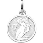 Silberne Runde Jungfrau-Anhänger mit Sternzeichen-Motiv aus Silber graviert 