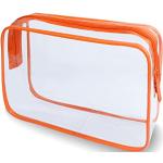 Orange Kosmetiktaschen transparent durchsichtig mit Reißverschluss für Damen 