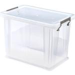 Whitefurze Allstore Container mit Silber Klemme, Kunststoff, Natur, 18,5 Liter, 40 x 26 x 29 cm