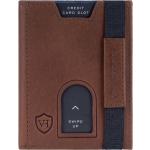 Dunkelblaue Portemonnaies & Wallets mit Reißverschluss aus Nappaleder mit RFID-Schutz 