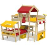 Wickey - Kinderbett Etagenbett CrAzY Trunky mit rot/gelbe Rutsche Hochbett, 90 x 200 cm Hausbett