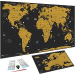 Schwarze Weltkarten mit Weltkartenmotiv 